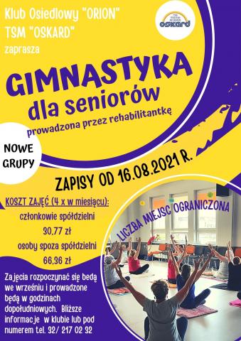 gimnastyka dla seniorów w klubie Orion